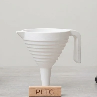 Kitchen funnel 3D printed in white PETG