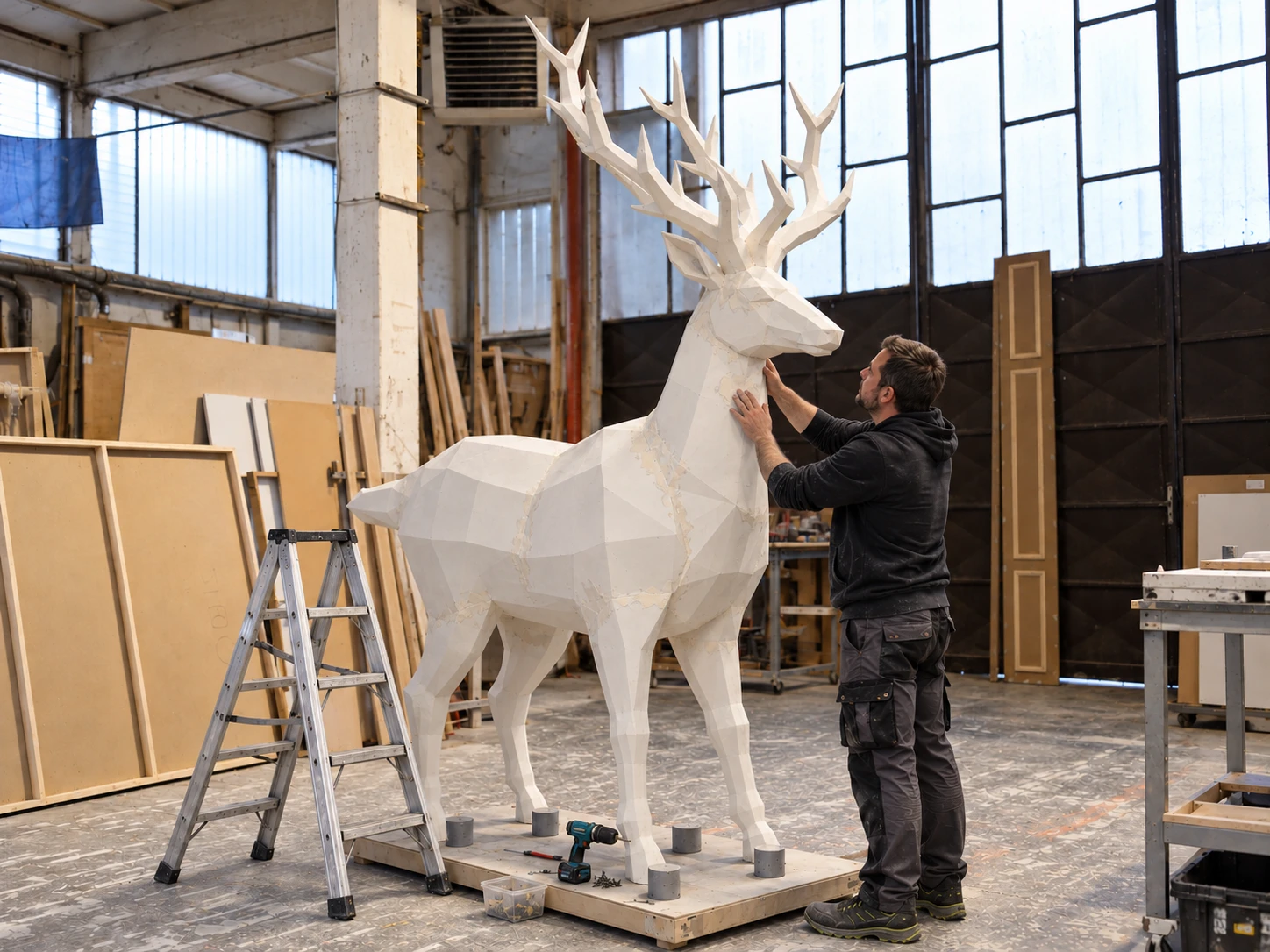 Assembling the reindeer sections