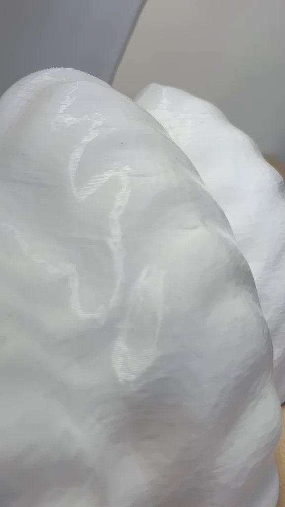 Rounded area of a 3D-printed part showing the stair-step effect
